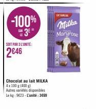 chocolat au lait Milka