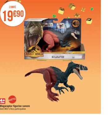 L'UNITE  19690  TEL  Megaraptor figurine sonore Dont 007 d'éco-participation  JULGUIK WORLD  MIGARAPTOR 