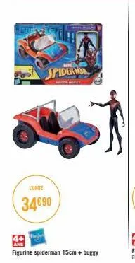 spider  l'unite  34€90  heshin  ans  figurine spiderman 15cm + buggy 