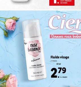 rose balance  #ilove  FDE VISAGE HOGAN EQULBANT  50 ml e  ILE.2==PROBUET  AUCHOTE  Fluide visage  8840  50 ml  2.79  ●11-55.90€ 