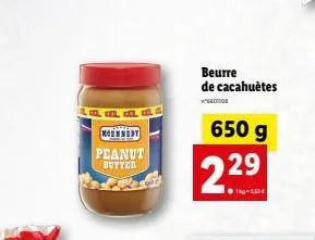 ncennesy  peanut  butter  beurre de cacahuètes  como  650 g  229  ●1kg-160€ 