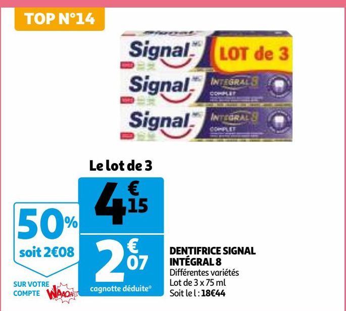 DENTIFRICE SIGNAL INTÉGRAL 8 