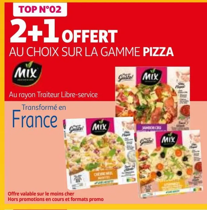 2+1 offert au choix sur la gamme pizza mix