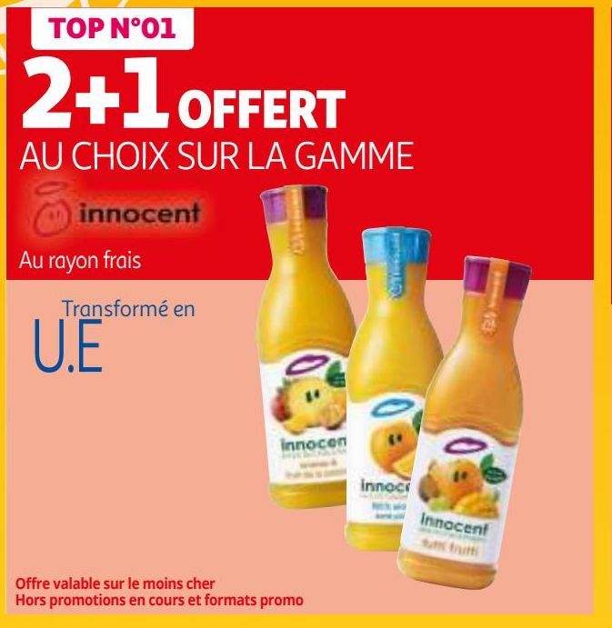 2+1 OFFERT AU CHOIX SUR LA GAMME INNOCENT