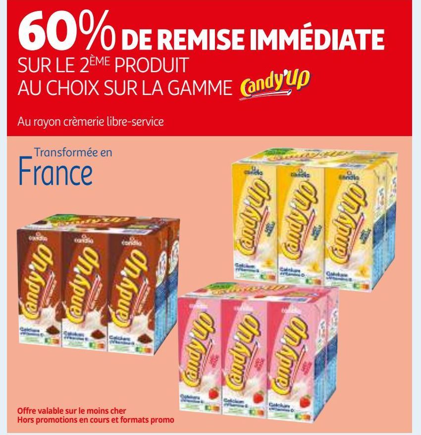 60% DE REMISE IMMÉDIATE SUR LE 2ÈME PRODUIT AU CHOIX SUR LA GAMME CANDY'UP