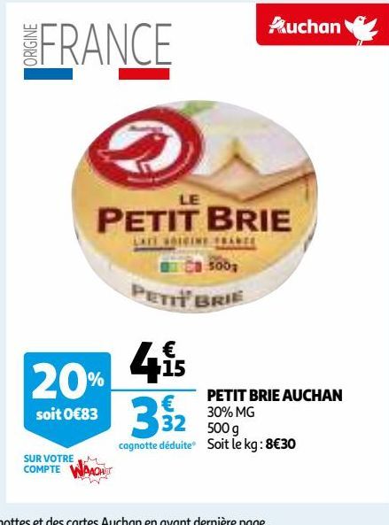 PETIT BRIE AUCHAN 