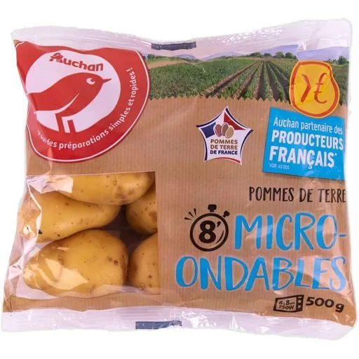 pommes de terre de consommation à chair ferme microondables blondes ou rouges auchan