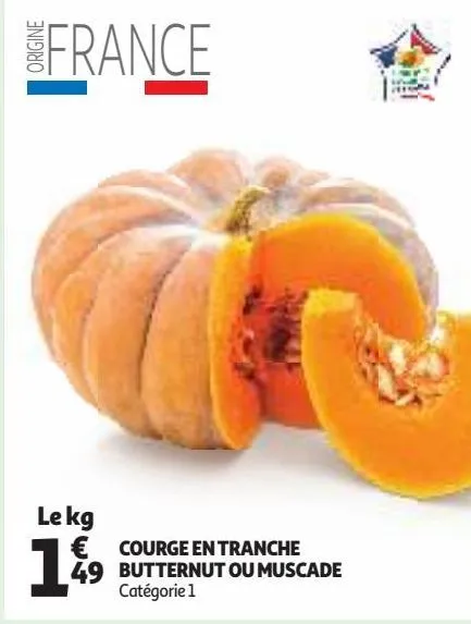 courge en tranche butternut ou muscade