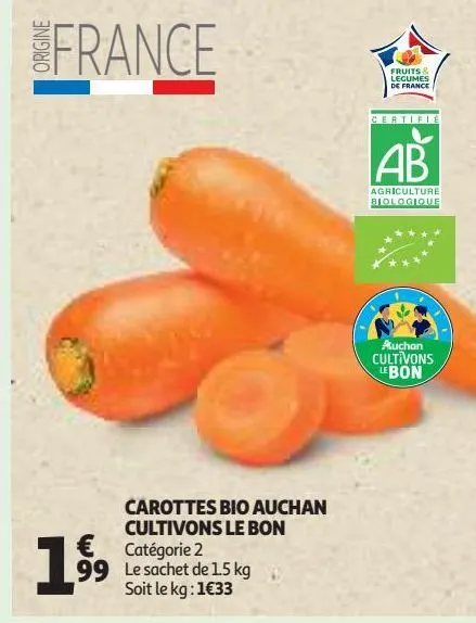 carottes bio auchan cultivons le bon