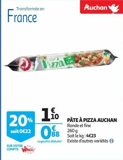 pâte à pizza auchan