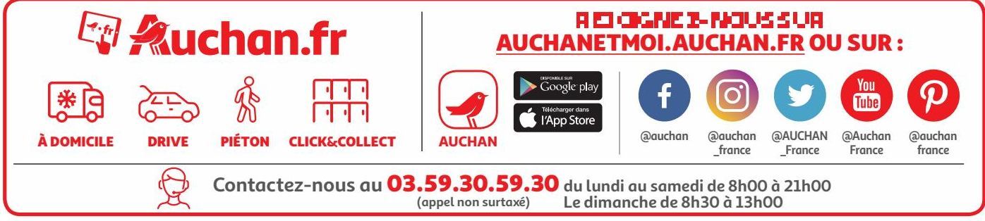 REJOIGNEZ-NOUS SUR AUCHANETMOI.AUCHAN.FR OU SUR :