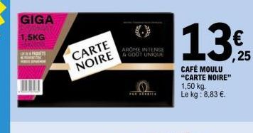 café moulu Carte noire