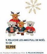 9. PELUCHE LES AMIS PULL DE NOËL 15 CM 10,99€ 