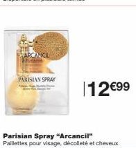 ARCANCIL  PARISIAN SPRAY  12 €99  Parisian Spray "Arcancil" Paillettes pour visage, décolleté et cheveux 