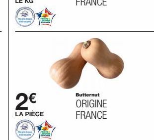 2€  LA PIÈCE  PHAR  Butternut  ORIGINE FRANCE 