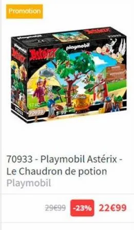 promotion  ywo  sta 20933  playmobil  70933 playmobil astérix - le chaudron de potion playmobil  29€99 -23% 22€99  