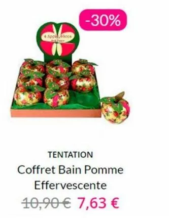 appellook  -30%  tentation  coffret bain pomme  effervescente  10,90€ 7,63 € 
