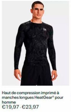 Haut de compression imprimé à manches longues HeatGear® pour homme €19,97 €23,97 