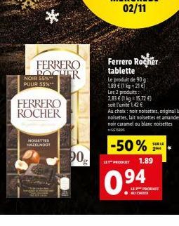 tablette Ferrero Rocher