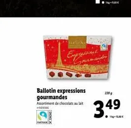 ballotin expressions gourmandes assortiment de chocolats au lait -6616566  favering  expressions.  220 g  3.49 