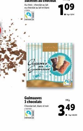 MATRACE  AVORD  Guimauves 3 chocolats  Chocolat lait, blanc et noir  MATRAC  CAGAD  Queson's Guimaux  Mesimd  9  170g  Yig- 30.00€ 
