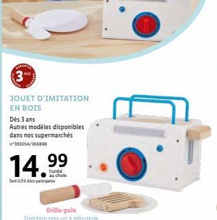 ARANTIS  3 AND  JOUET D'IMITATION  EN BOIS  Dès 3 ans  Autres modèles disponibles dans nos supermarchés **393054/366888  14.99  au chole  Do 0,3 ton  