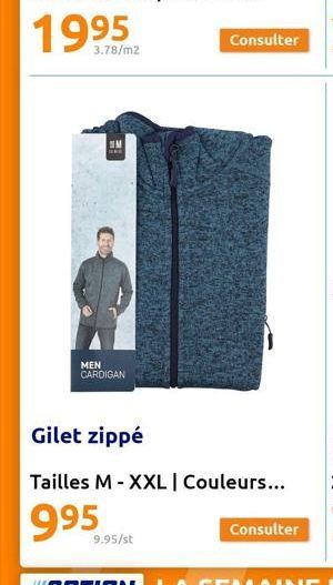 MEN CARDIGAN  Gilet zippé  Tailles M - XXL | Couleurs...  995  9.95/st  Consulter 