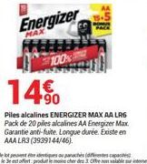 piles alcalines Energizer