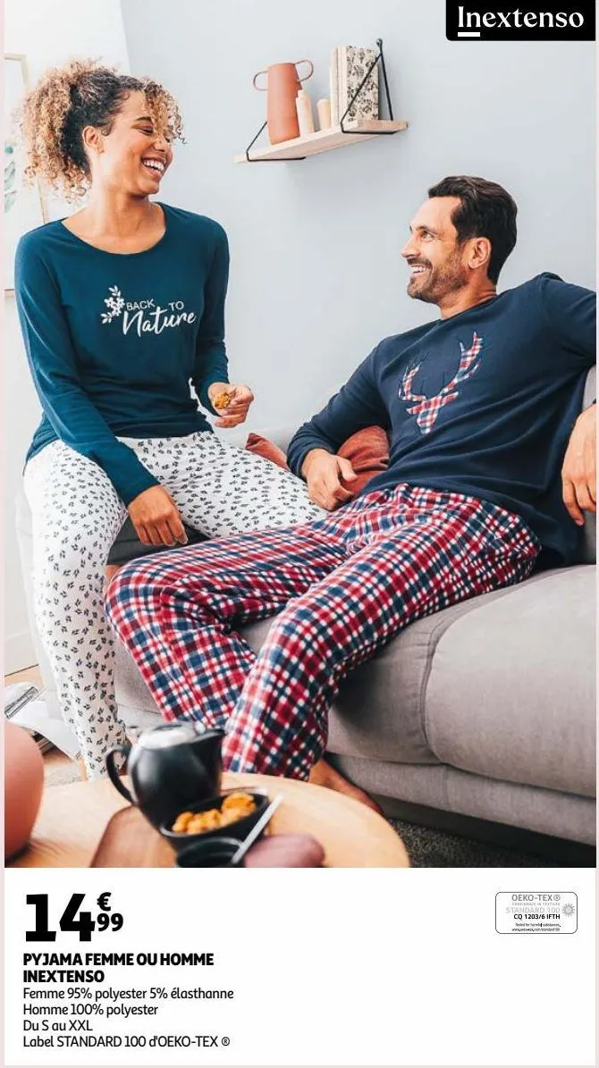 pyjama femme ou homme inextenso