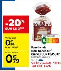 pain de mie Carrefour