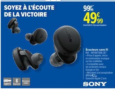 écouteurs sans fil Sony