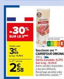 saucisson sec Carrefour