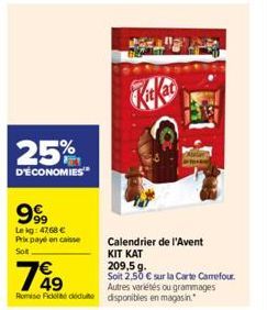 calendrier de l'Avent Kit kat