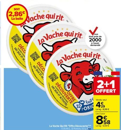 SOIT  2,86€ La boite  17  949  FLASHEZ POUR DES JEUX ET AC..  DÉCO  Fe  -  Mache qui rit  FLASHEZ POUR DES JEUX ET AC.  DÉCO  M  mint  La Vache qui rit  SKAD  thanked.com.m DES JEUX ET ACTIVITÉS FLASH