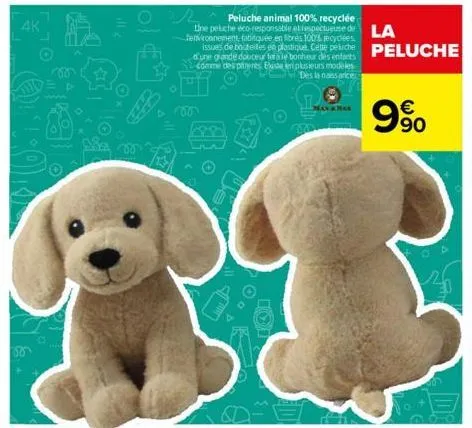 4k  8  ^ peluche animal 100% recyclée the peluche éco-responsable at respectueuse de  fenvironnement fabitquée en fibrés 100% recycées plastique. cette  issues de  d'une grande douceur finale bonheur 