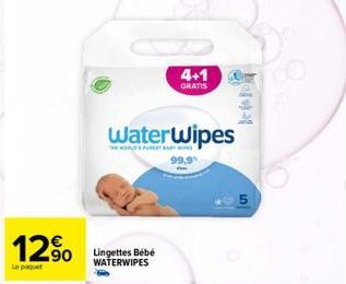 12%  Le paquet  Lingettes Bébé WATERWIPES  4+1  GRATIS  wWaterWipes  布拉  51 