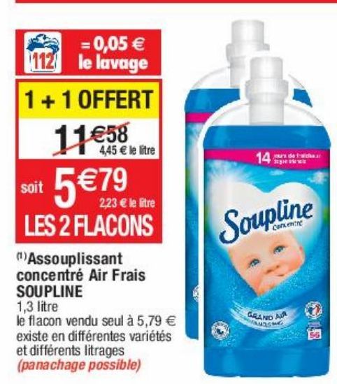 assouplissant concentré air frais Soupline