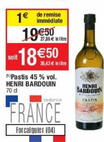 pastis 45% vol. henri bardouin