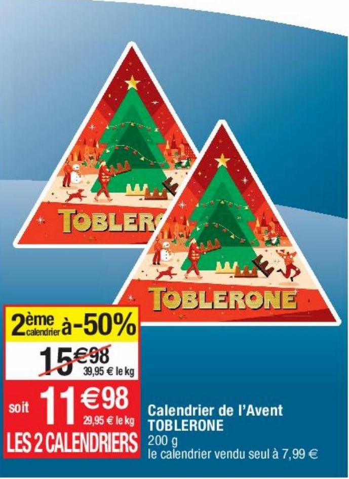 calendrier de l'Avent Toblerone