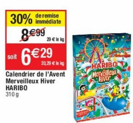 calendrier de l'avent merveilleux hiver haribo