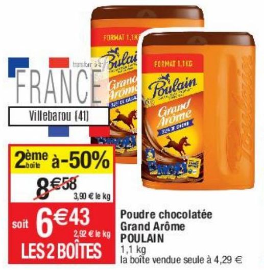 Poudre chocolatée grand Arôme Poulain