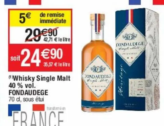 whisky single malt 40% vol. fondaudege