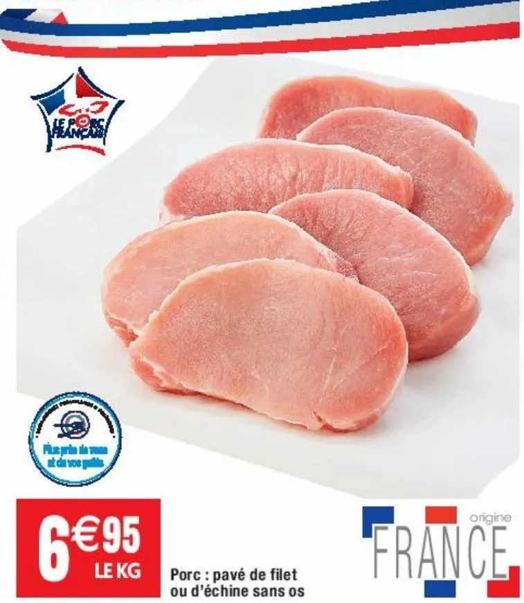 porc: pavé de filet ou d'échine sans os