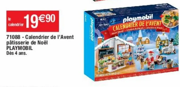 calendrier de l'avent patisserie de noel playmobil