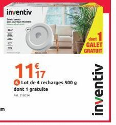 inventiv  Gelep  ANDI  OF  1117  Lot de 4 recharges 500 g dont 1 gratuite  Ref. 316034  dont 1  GALET GRATUIT  inventiv 