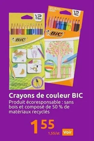 crayons de couleur bic