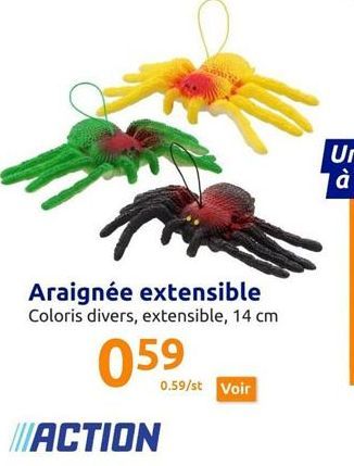 Araignée extensible Coloris divers, extensible, 14 cm  059  ACTION  0.59/st Voir 
