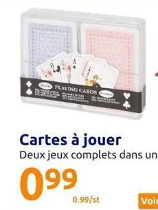 playing cards  0.99/st  voir 