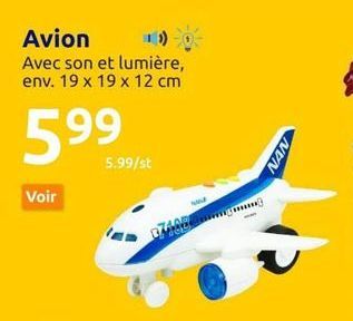 Avion  Avec son et lumière, env. 19 x 19 x 12 cm  5.99  Voir  5.99/st  ww  07490@gm  NAN  