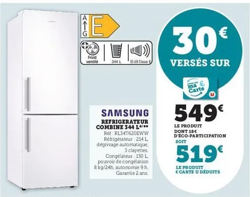 réfrigérateur combiné samsung